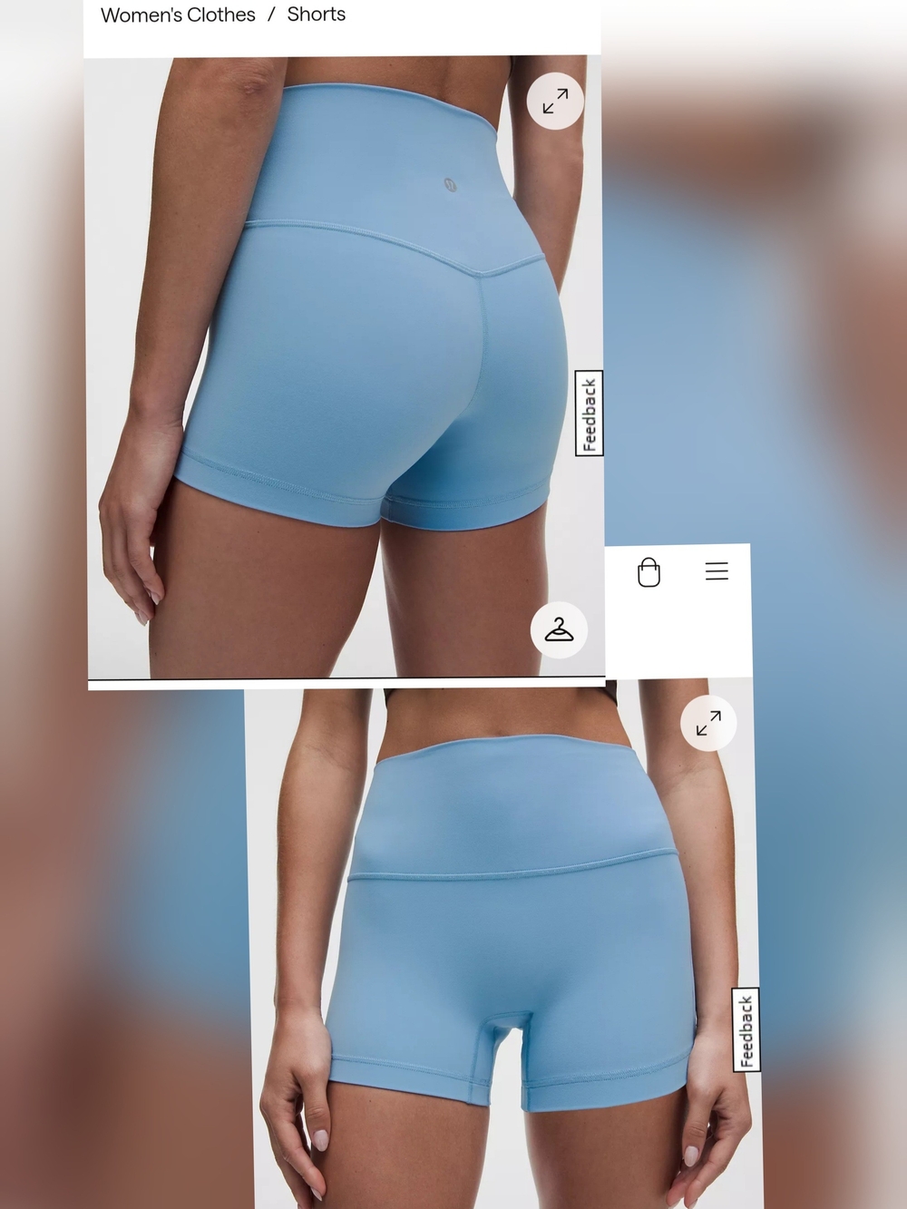 lululemon athletica No Line Light Blue High-Rise 4" Bike Shorts